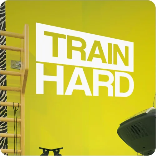 Vista 8 de My Vinyl Story - Train Hard Wall Decal - Motivational Quote Sticker, Inspirational Vinyl Art Decor for Home Gym, Exercise, Fitness, Workout