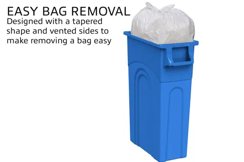 Vista 3 de United Solutions TI0032 Highboy contenedor de residuos en negro, Plástico, azul, (Recycle-Blue), Paquete de 1