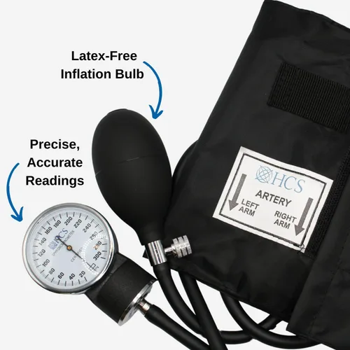 Vista 4 de HCS - Brazalete pequeño de presión arterial, manual - Brazaletes de PA pequeños para adultos - Monitor manual de presión arterial - Esfigmomanómetro