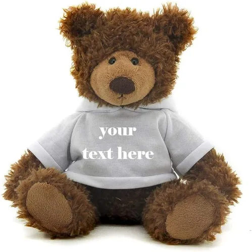 Vista 15 de Plushland Oso Frankie marrón de 12 pulgadas, regalo personalizado de animal de peluche, gran regalo para el día de la madre, día de San Valentín