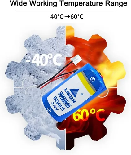 Vista 4 de (1 paquete de batería de litio ER34615 D Cell de 3.6 V 19000 mAh para programador PLC multiusos, batería ETC con enchufe blanco