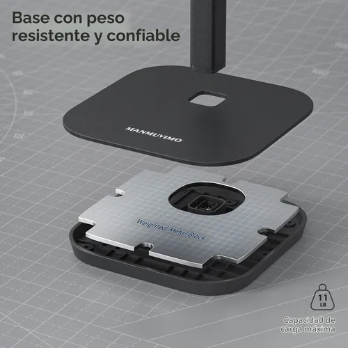 Vista 4 de Soporte para Auriculares, Soporte para Auriculares de Escritorio con Base Pesada, Soporte de Escritorio para Auriculares de Aluminio para Gaming