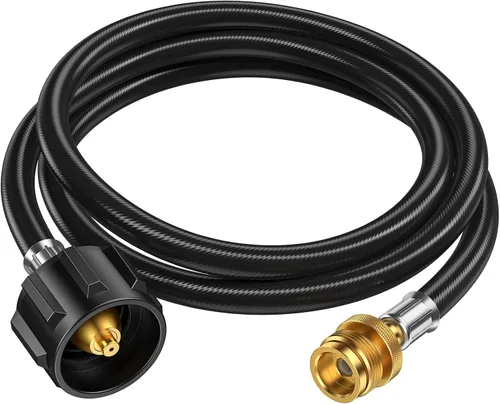 Vista 10 de Manguera Adaptadora de Propano de 4 Pies de 1lb a 20lb, Adaptador de Propano de 20lb a 1lb Convertidor, Manguera Adaptadora de Tanque de Propano