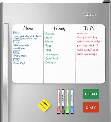 Vista 12 de HOMiDEK Pizarra magnética de borrado en seco: pizarra blanca pequeña para nevera, pizarra blanca flexible para refrigerador, hoja de notas