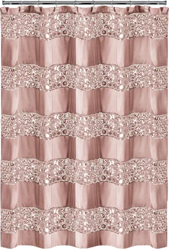 Vista 2 de Popular Bath Sinatra - Juego de baño con 12 ganchos de ducha, color rubor