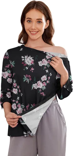 Vista 11 de Camisetas Deyeek para Mujeres Después de Cirugía de Hombro Desmontables Mangas 3/4 Tops para Después de Cirugía de Manguito Rotador Ropa Adaptativa