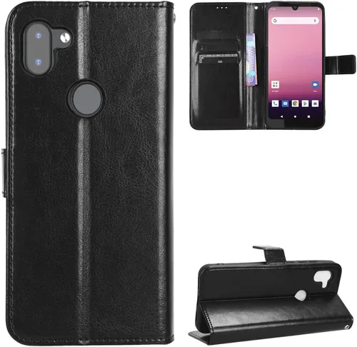 Vista 84 de Funda para Boost Mobile Celero 5G + Funda de piel con tapa para Boost Mobile Celero 5G Plus, color negro