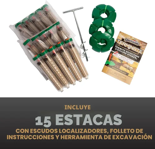 Vista 7 de Spectracide Terminate - Detección de termitas y estacas para matar, mata termitas exploradoras, detecta actividad de termitas, 15