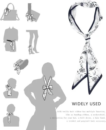 Vista 9 de Women's Designer Neckerchief Handbag Handle Ribbon Fashion Scarf Letter Printed Hair Tie