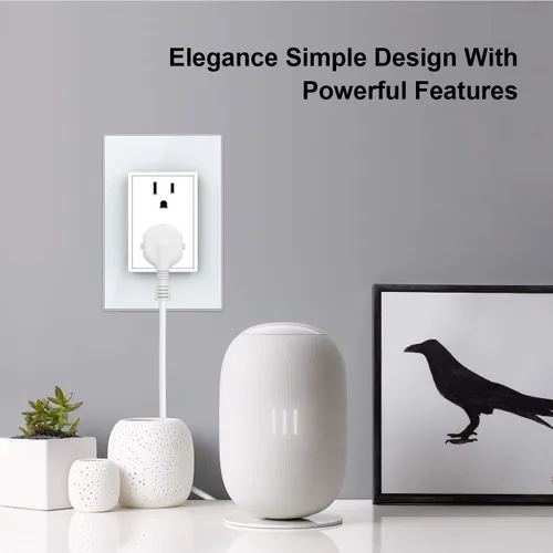 Vista 6 de LIVOLO Enchufes eléctricos verticales estándar de Estados Unidos con panel de vidrio templado (15A), CA 110 ~ 220 V, no salida GFCI