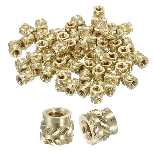 Vista 15 de uxcell Tuercas de inserción moleteadas, 100 piezas M1 x 1.5mm L x 2mm DE 3D Impresión de latón Tuercas de inserción roscadas hembras Insertos