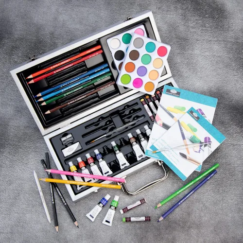 Vista 6 de Royal & Langnickel Essentials - Juego de arte de caja para principiantes de 85 piezas de medios mixtos