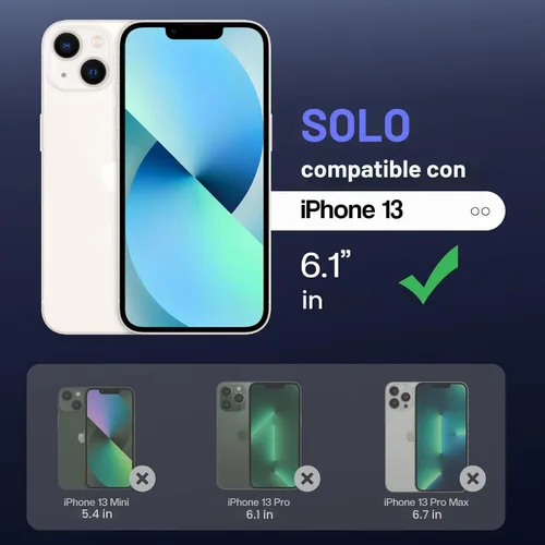 Vista 2 de Maxdara Funda magnética transparente para iPhone 13 con protector de Magnético-transparente
