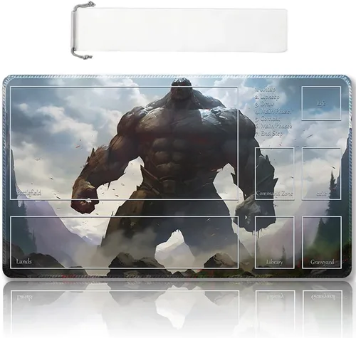 Vista 20 de Tapete de juego MTG cosido de alta calidad con zonas y parte trasera de goma antideslizante, tapete de juego TCG para MTG y otros juegos de cartas