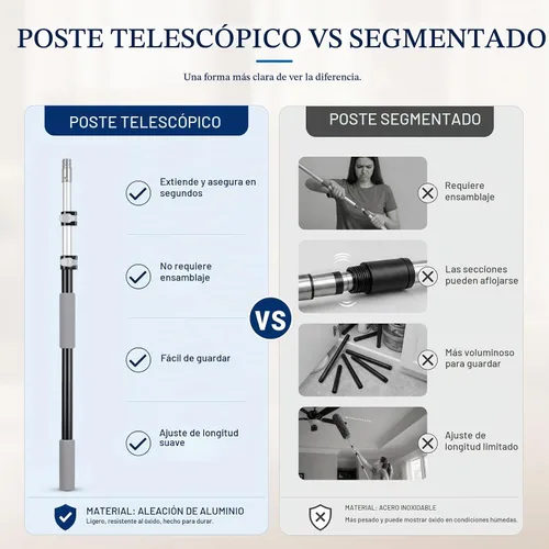 Vista 4 de IDEATECH Kit de plumero de telaraña con poste de extensión, plumero de ventilador de techo alto de 110 pulgadas, cepillo de tela de araña con poste