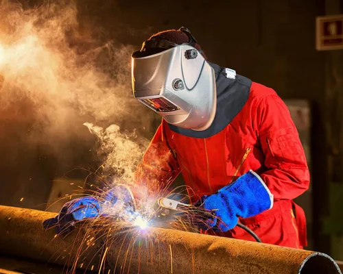 Vista 4 de BSV Welding Neck Protection - Protector de cuello resistente a cortes, arañazos y calor, para hombres y mujeres, grande, color negro