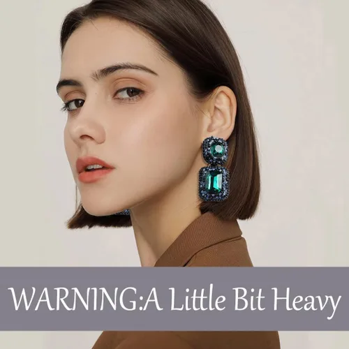 Vista 2 de VANGETIMI Vintage Rhinestone Statement Earrings Formal Crystal Drop Dangle Earrings Evening Prom Pageant Earrings for Women