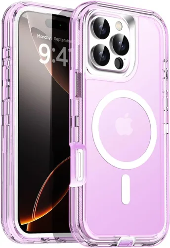 Vista 26 de AICase Funda transparente para iPhone 16e/13/iPhone 14, compatible con MagSafe 3 en 1, resistente protección contra caídas, cuerpo completo, a