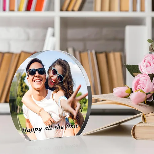 Vista 7 de Marcos de fotos personalizados, marco de fotos acrílico con texto fotográfico, regalos de cumpleaños personalizados para mujeres y hombres, regalos