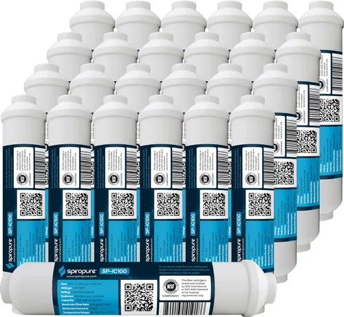 Vista 9 de SpiroPure SP-IC100 Filtro de agua en línea NSF Carbon con 1/4" FNPT, 2" x 10