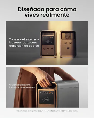 Vista 5 de Anker SOLIX S2000 Estación de energía portátil con panel solar de 400 W