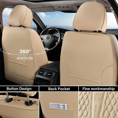 Vista 2 de Coverado Fundas de asiento delantero, fundas de asiento delantero de automóvil, fundas de asiento de piel de napa para automóviles, fundas