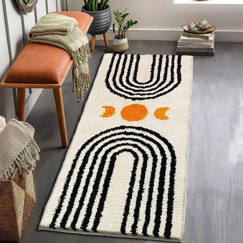 Vista 12 de Alfombras de Baño Bohemias Bonita Alfombra de Baño Bohemia Antideslizante de Microfibra Alfombrilla de Baño Abstracta para Dormitorio Alfombra Beige