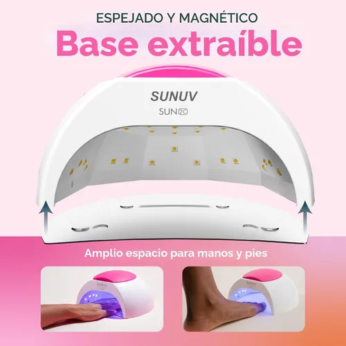 Vista 5 de Lámpara para las uñas con 4 ajustes de temporizador SUN2C 48 W LED UV de SUNUV, sensor para uñas de gel y el curado de las uñas del pie 4 Timer