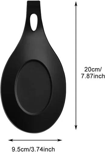 Vista 9 de Paquete de 3 cucharas de silicona para la parte superior de la estufa, soporte de utensilios de cocina resistente al calor, soporte de cuchara