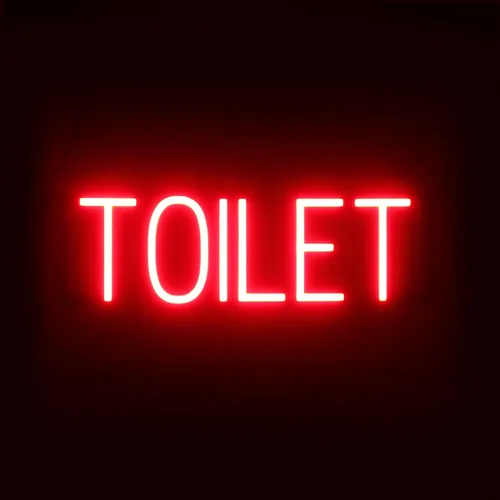 Vista 21 de SpellBrite Letrero de MEN para baños de negocios Letreros relacionados con el baño con aspecto de neón, luz LED azul 13.8 x 6.3 pulgadas