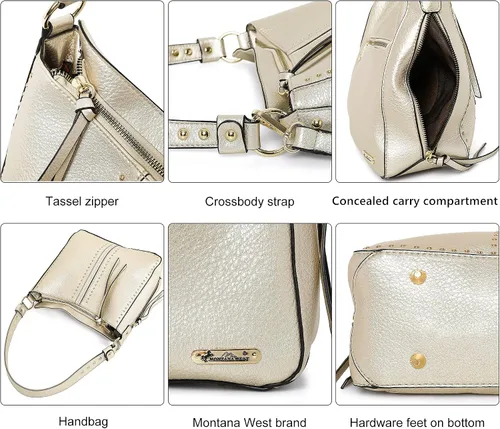 Vista 4 de Montana West Bolso de hombro oculto para mujer, bolso cruzado de moda