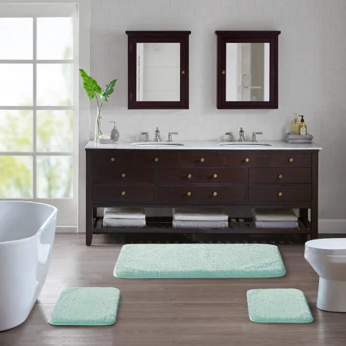 Vista 8 de Suchtale - Alfombra de baño antideslizante, tapete de baño de microfibra suave, absorbente de agua, peluda, lavable a máquina, para regadera, 16 x