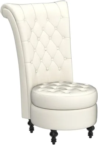 Vista 4 de MU Silla de respaldo alto de terciopelo holandés, muebles de sala de estar, asiento de acento real, sillas de trono, estilo simplemente elegante