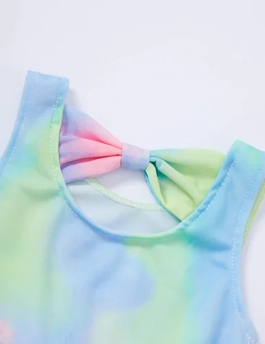 Vista 4 de KANGKANG Traje de baño de una pieza para bebé niña elegante traje de baño con volantes