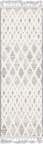 Vista 3 de Unique Loom Arlo Collection - Alfombra Cy (Runner 2' 0" x 6' 0", gris/marfil)