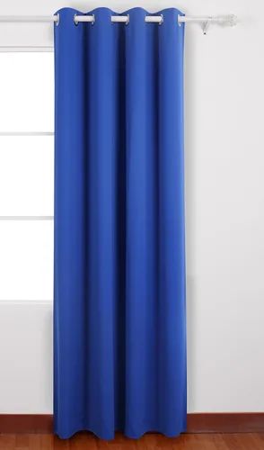 Vista 15 de Deconovo Paneles superiores con ojales, estampado marroquí azul celeste, aislamiento térmico, para ventana de dormitorio, dos cortinas transparentes
