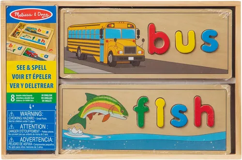 Vista 3 de Melissa & Doug See & Spell - Juguete educativo de madera, Versión estándar