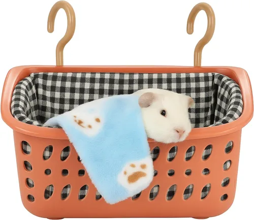 Vista 7 de JWShang Hamaca para Ratas para Jaula, Cesta Colgante a Prueba de Masticación con Ganchos Resistentes, Accesorios para Jaula de Mascotas, Hamaca