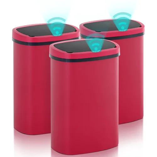 Vista 21 de Basurero de cocina con sensor de movimiento de 13 galones, cubo de basura con sensor automático de 50 L, cubo de basura inteligente con tapa