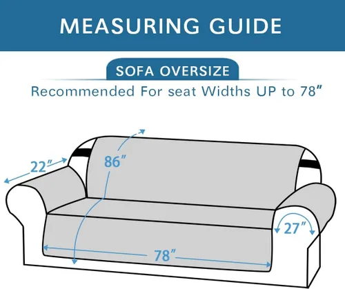 Vista 39 de H.VERSAILTEX Funda de sofá resistente al agua para sofá de 3 cojines, reversible, protector de muebles acolchado con correa elástica, funda de sofá