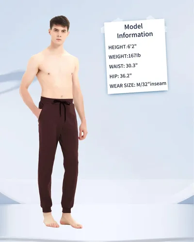 Vista 4 de Idtswch Pantalones deportivos de tiro largo para hombre extra largos con bolsillos con cremallera