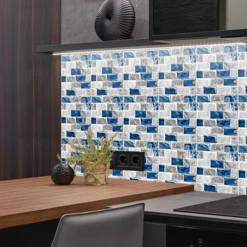 Vista 5 de Adhesivos para azulejos de despegar y pegar, azulejos de ladrillo autoadhesivos para salpicaduras de cocina, adecuado para baño, cámper, encimera