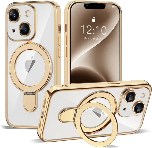 Vista 109 de Funda compatible con iPhone 12 con soporte de anillo magnético invisible [compatible con Mag-Safe] [Protector completo de lente de cámara] Funda