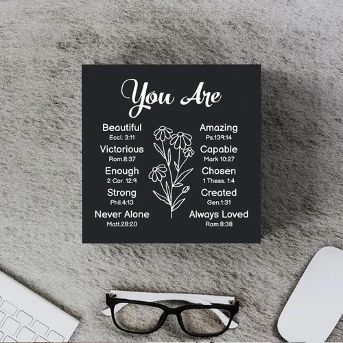 Vista 4 de Regalos religiosos para mujeres, regalos cristianos, caja de madera cristiana, decoración de escritorio, versículos de la Biblia, decoración