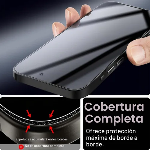 Vista 4 de TECHO Protector de pantalla de privacidad para iPhone 15 Pro Max, película de vidrio templado, cobertura completa de borde a borde, anti espía