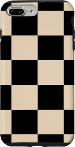 Vista 12 de Black and Beige Classic Checkered Big Checkerboard Pattern Case for iPhone 16