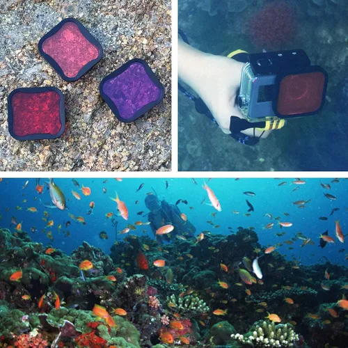 Vista 8 de SOONSUN Paquete de 3 filtros de buceo para GoPro Hero 5 6 7 Black Super Suit - Filtro rojo, rojo claro y magenta - Mejora los colores para diversas