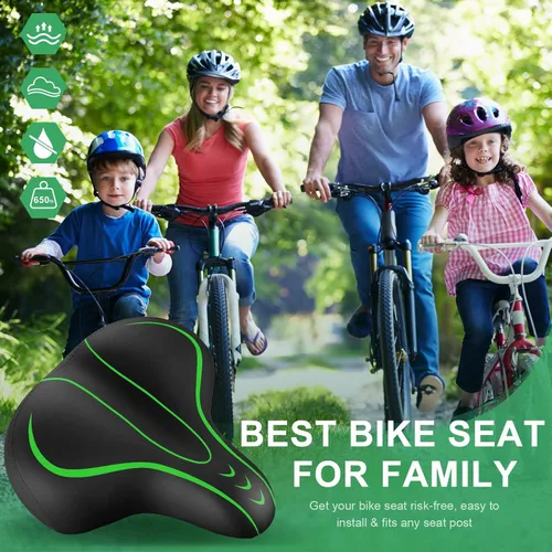 Vista 2 de Asiento cómodo de bicicleta, con espuma viscoelástica, impermeable, doble absorción de impactos, para hombres y mujeres. Es el mejor asiento