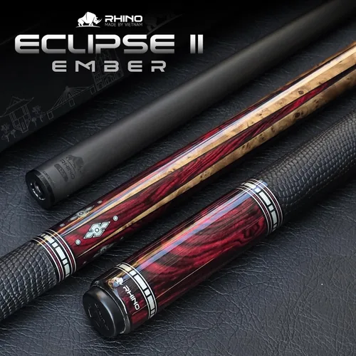Vista 8 de RHINO Eclipse II Carbon Fiber Low Deflection Pool Cue Ámbar (Ember)
