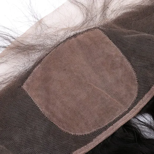 Vista 5 de Un donante de grado superior 13x4 base de seda cierre frontal de encaje cabello humano con cabello de bebé ondulado brasileño virgen cierre de pelo